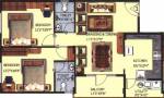 Abhee Builders Vasudhaa Raja Gruha Floor Plan (2BHK+2T (972 sq ft) 972 sq ft)