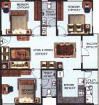 Abhee Builders Vasudhaa Raja Gruha Floor Plan (3BHK+3T (1,180 sq ft) 1180 sq ft)