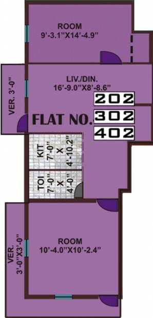 Parivar Enclave Renest Floor Plan (2BHK+1T (790 sq ft) 790 sq ft)