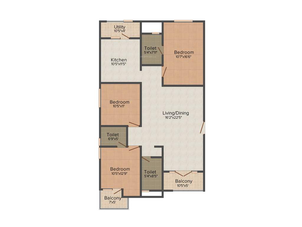 Mahaveer Jonquil (3BHK+3T (1,502 sq ft) 1502 sq ft)