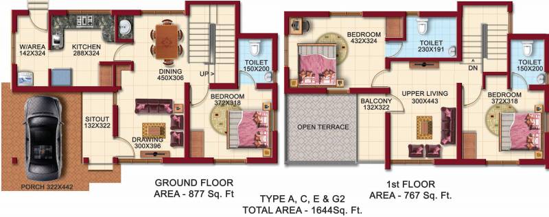 Coral Utopia Villas (3BHK+3T (1,644 sq ft) 1644 sq ft)