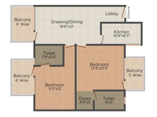 Golden Empire State (2BHK+2T (1,265 sq ft) 1265 sq ft) Golden Empire State (2BHK+2T (1,265 sq ft) 1265 sq ft)