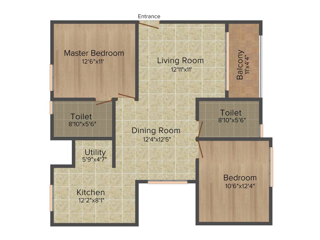 Salarpuria Sattva Divinity (2BHK+2T (1,209 sq ft) 1209 sq ft)