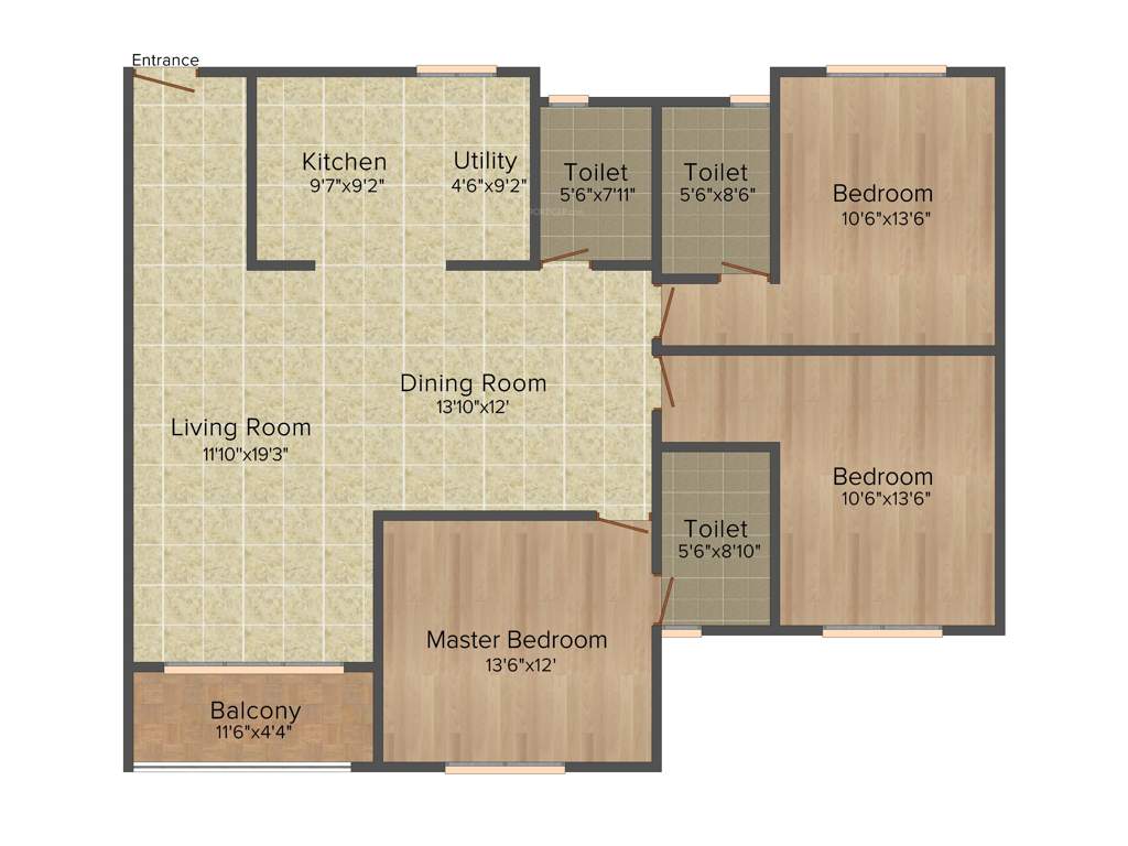 Salarpuria Sattva Divinity (3BHK+3T (1,765 sq ft) 1765 sq ft)