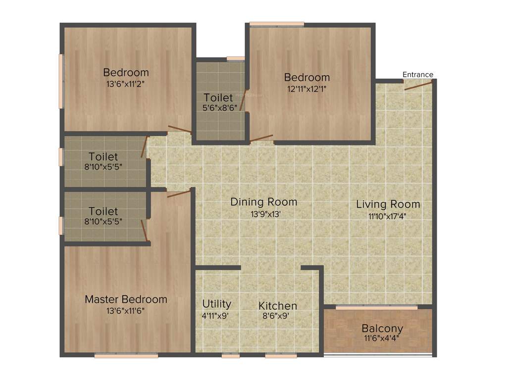 Salarpuria Sattva Divinity (3BHK+3T (1,772 sq ft) 1772 sq ft)