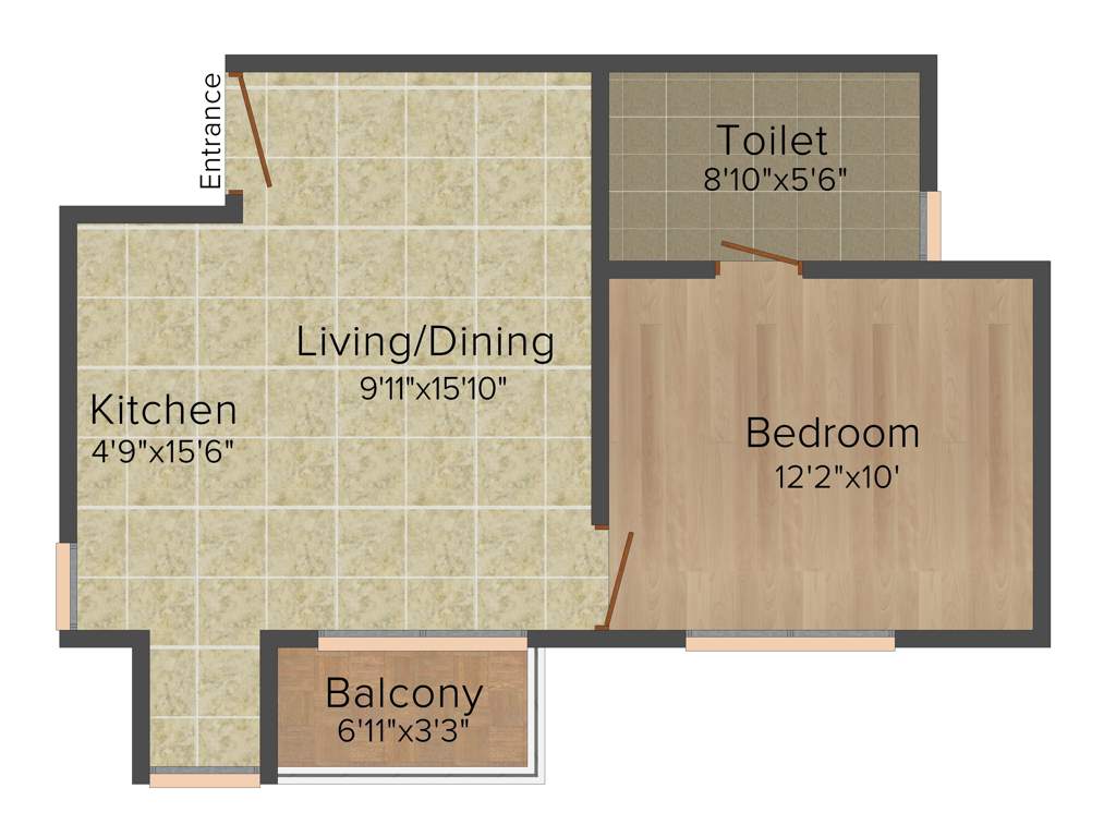 Salarpuria Sattva Divinity (1BHK+1T (613 sq ft) 613 sq ft)