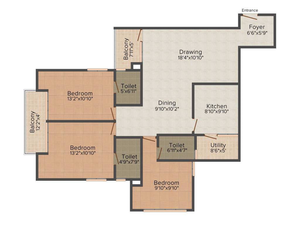 Coral Utopia (3BHK+3T (1,506 sq ft) 1506 sq ft)