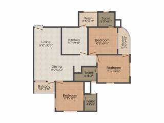 Coral Utopia (3BHK+3T (1,220 sq ft) 1220 sq ft) Coral Utopia (3BHK+3T (1,220 sq ft) 1220 sq ft)