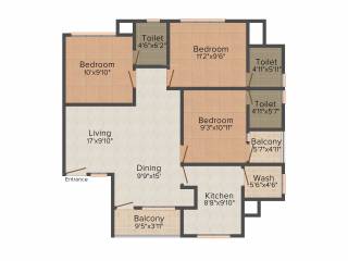 Coral Utopia (3BHK+3T (1,143 sq ft) 1143 sq ft) Coral Utopia (3BHK+3T (1,143 sq ft) 1143 sq ft)