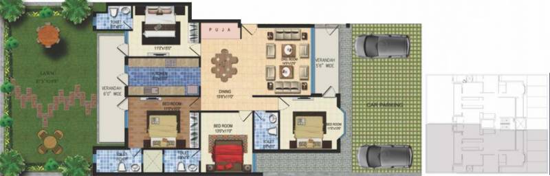 Parker White Lily Residency (4BHK+4T (2,285 sq ft) + Pooja Room 2285 sq ft)
