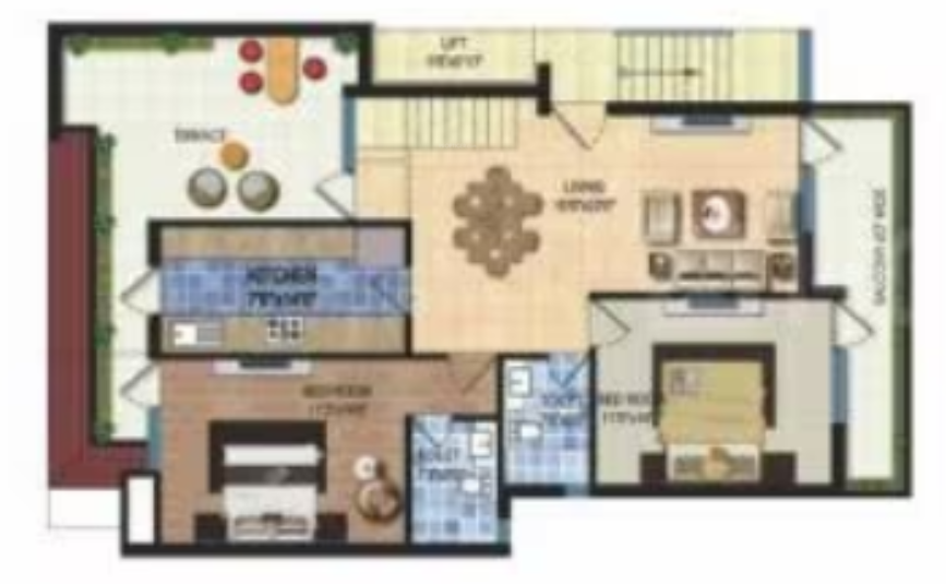 white lily residency Floor Plan Lower Level Duplex Plan
