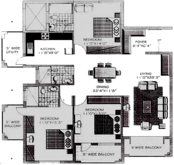 Iskcon Heritage Apartments (3BHK+3T (1,750 sq ft) 1750 sq ft)