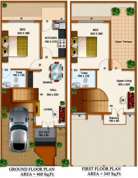 Coral Group Atius Floor Plan (2BHK+2T (850 sq ft) 850 sq ft)