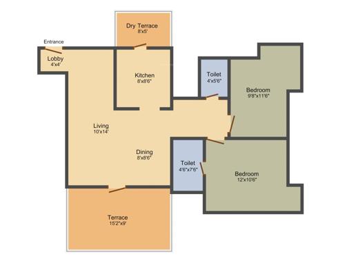 Chandrarang Capital Tower (2BHK+2T (1,061 sq ft) 1061 sq ft) Chandrarang Capital Tower (2BHK+2T (1,061 sq ft) 1061 sq ft)