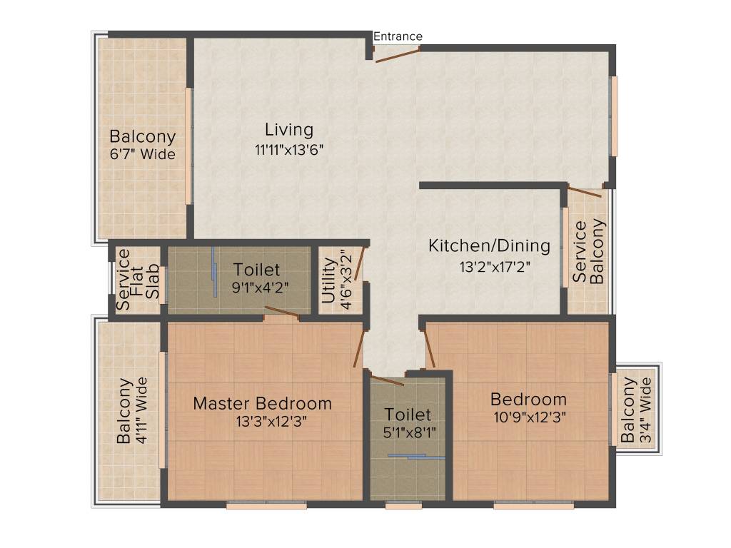 Acron Niama Valley (2BHK+2T (1,304 sq ft) 1304 sq ft)