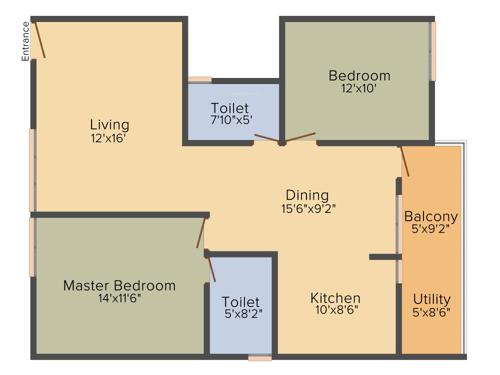 Panchama Annapoorneshwari Heights (2BHK+2T (1,250 sq ft) 1250 sq ft)