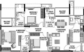 Adroit Artistica (3BHK+3T (1,656 sq ft) 1656 sq ft) Adroit Artistica (3BHK+3T (1,656 sq ft) 1656 sq ft)