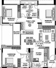 Adroit Artistica (3BHK+3T (1,846 sq ft) 1846 sq ft) Adroit Artistica (3BHK+3T (1,846 sq ft) 1846 sq ft)