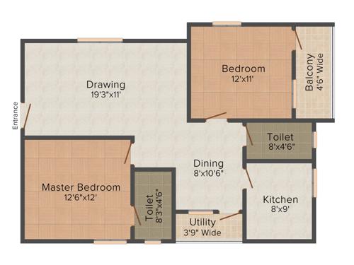 Myspace Akshaya (2BHK+2T (1,130 sq ft) 1130 sq ft)
