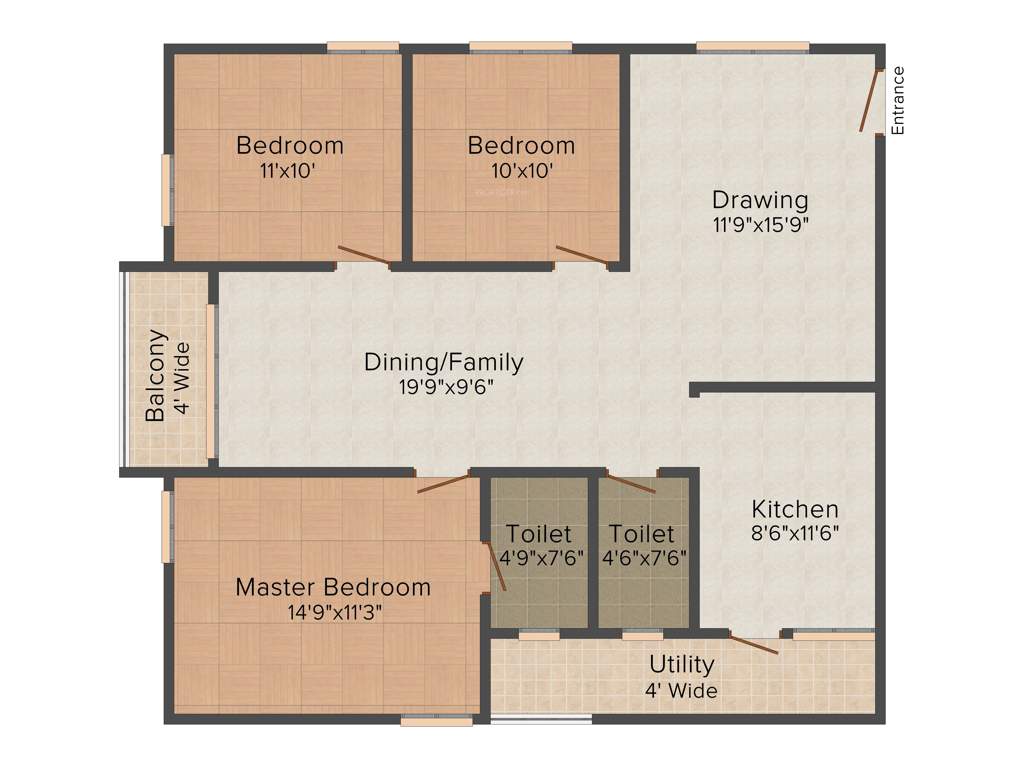 Myspace Akshaya (3BHK+2T (1,425 sq ft) 1425 sq ft)
