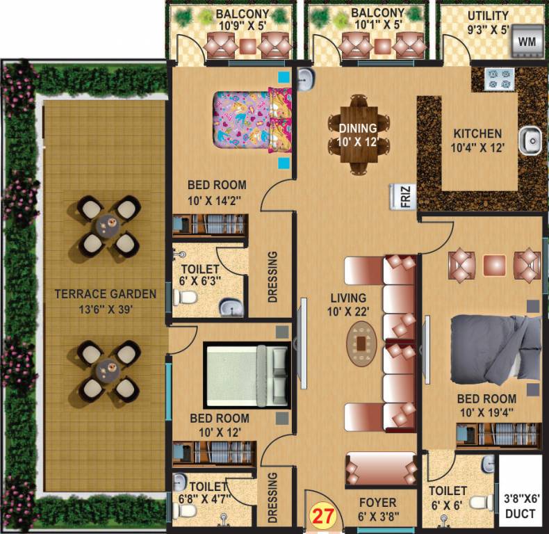 Srimitra Lifestyle (3BHK+3T (2,241 sq ft) 2241 sq ft)