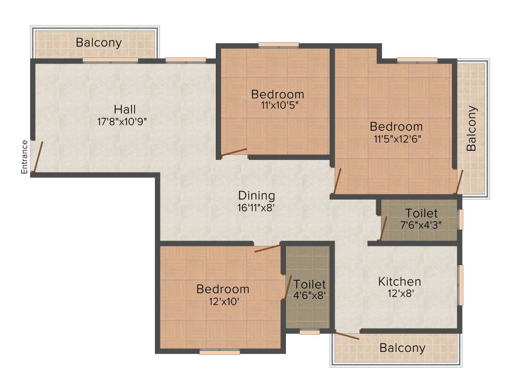 Sree Guru Galaxy 3BHK+2T (1,356 sq ft) Sree Guru Galaxy 3BHK+2T (1,356 sq ft)