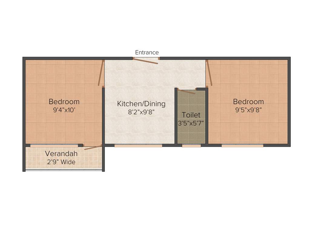 Mata RB Residency (2BHK+1T (538 sq ft) 538 sq ft)