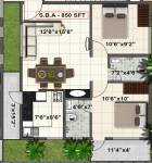 SV Pleasanta (2BHK+2T (850 sq ft) 850 sq ft)