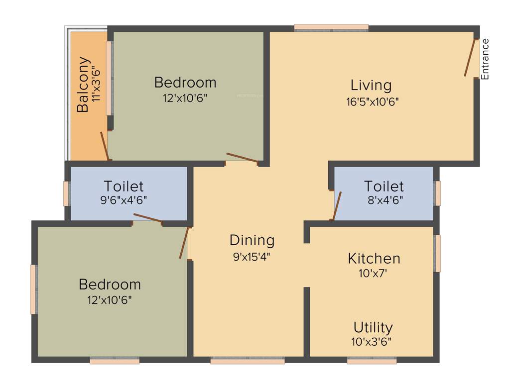Star AR Orchid Spring (2BHK+2T (1,104 sq ft) 1104 sq ft)