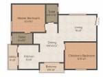 S2 Zinnia (2BHK+2T (1,125 sq ft) 1125 sq ft)