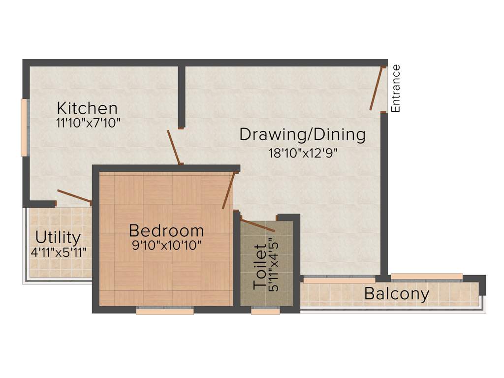 Coral Auriga (1BHK+1T (657 sq ft) 657 sq ft)