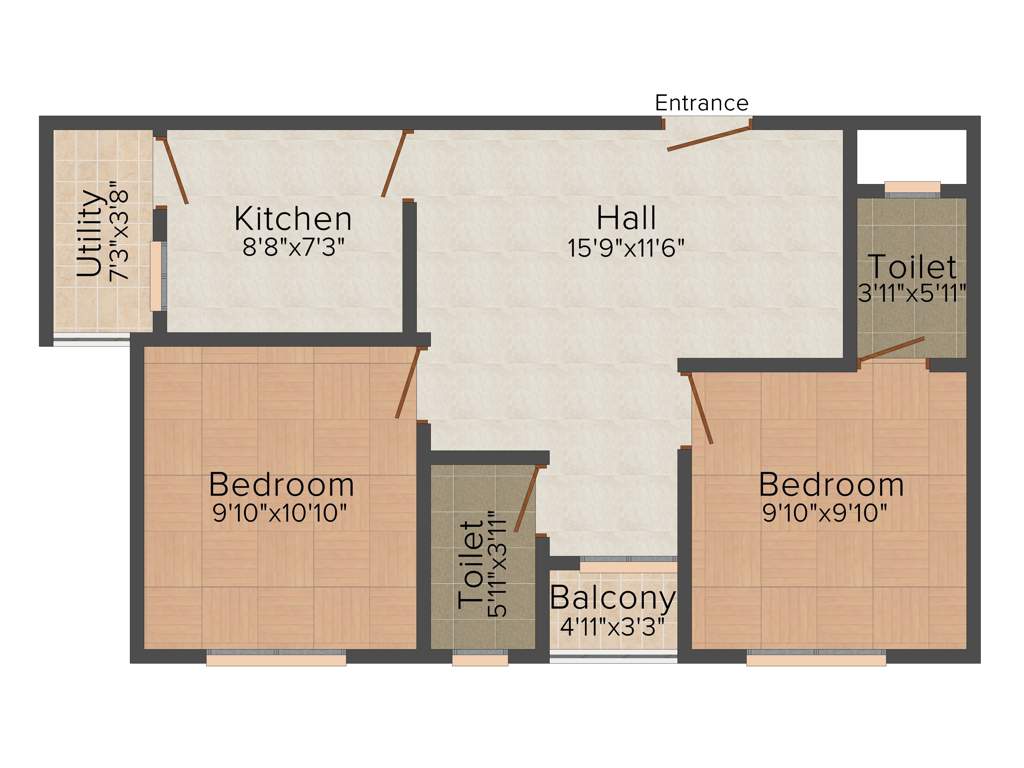 Coral Auriga (2BHK+2T (740 sq ft) 740 sq ft)