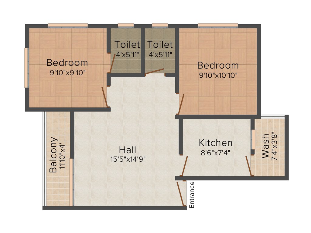Coral Auriga (2BHK+2T (785 sq ft) 785 sq ft)