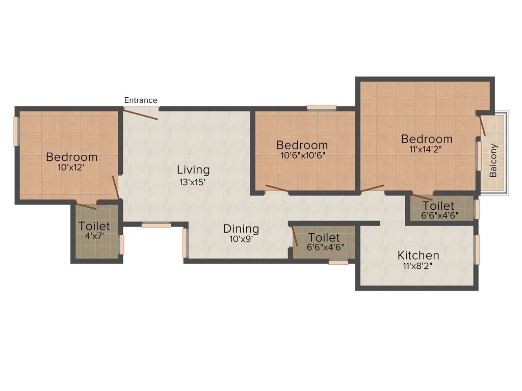 ASR Sneham Homes (3BHK+3T (1,266 sq ft) 1266 sq ft)