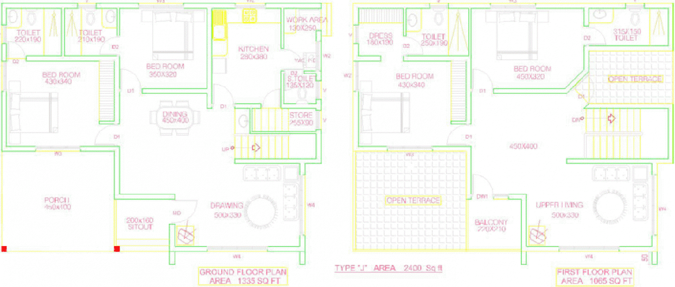 Coral Group Olympus Floor Plan (4BHK+5T (2,400 sq ft) 2400 sq ft)