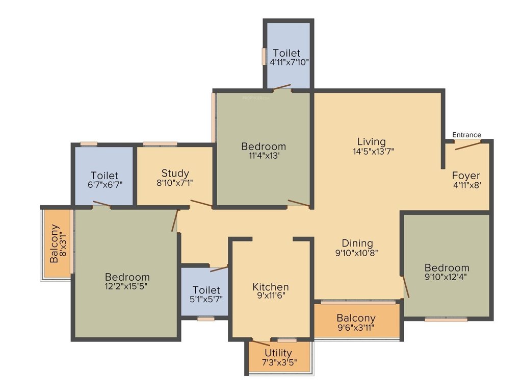 Oceanus Vista Phase 2 (3BHK+3T (1,732 sq ft) 1732 sq ft)