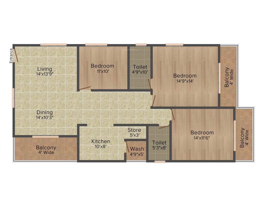 Hemanth Prithvi Stargaze (3BHK+2T (1,707 sq ft) 1707 sq ft)