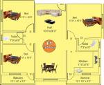 Floor Plan (3BHK+2T (1,230 sq ft) 1230 sq ft) Sathyam property Srivari Floor Plan (3BHK+2T (1,230 sq ft) 1230 sq ft)