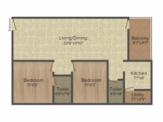 NVS Soma Enclave (2BHK+2T (1,300 sq ft) 1300 sq ft)