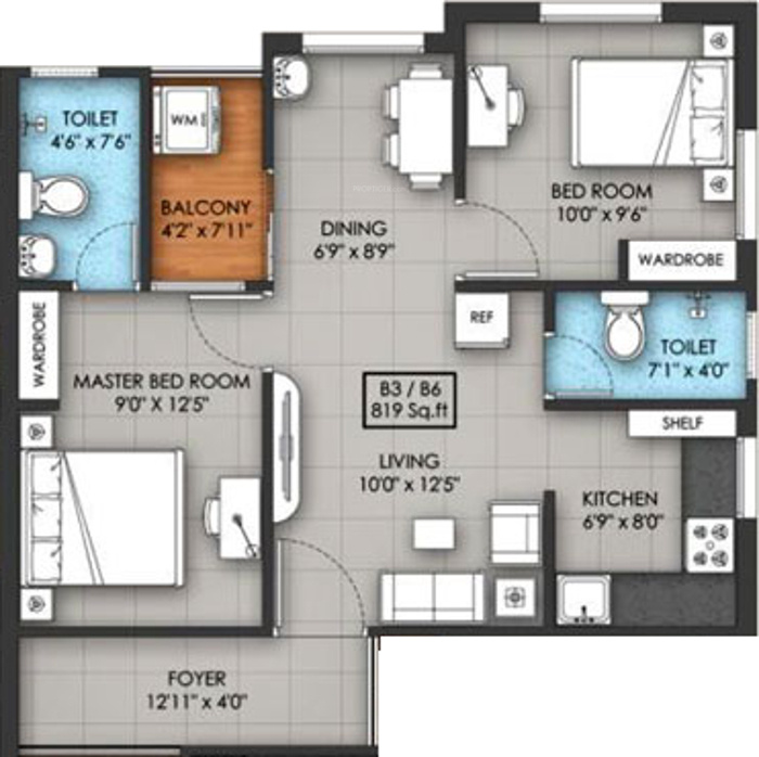 BS Rathnam Castle (2BHK+2T (819 sq ft) 819 sq ft) BS Rathnam Castle (2BHK+2T (819 sq ft) 819 sq ft)