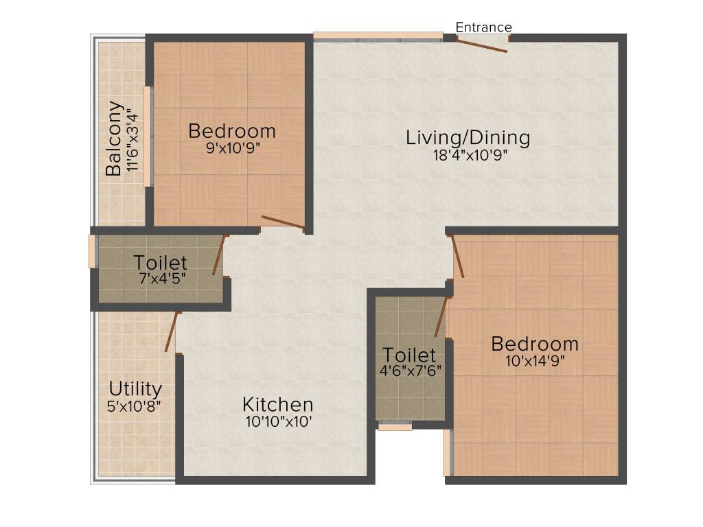 Naksha Atlantis (2BHK+2T (1,053 sq ft) 1053 sq ft)