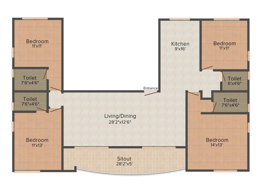 Scapers The Shell (4BHK+4T (1,942 sq ft) 1942 sq ft)