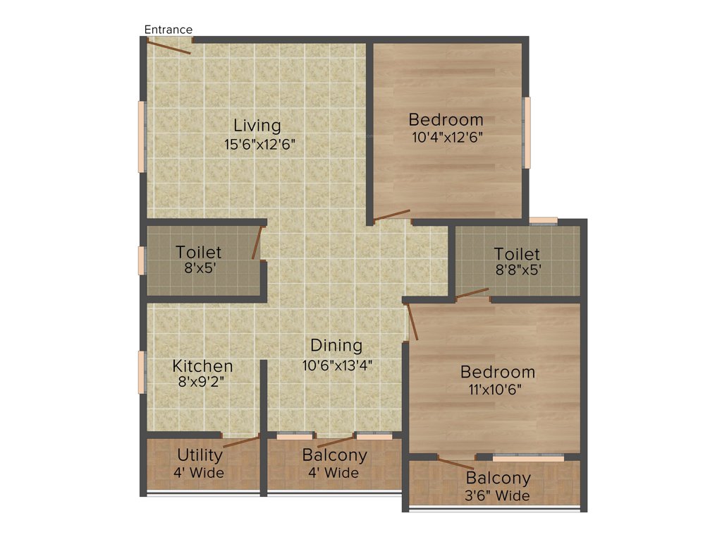 Shravanthi Shashwathi (2BHK+2T (1,176 sq ft) 1176 sq ft)
