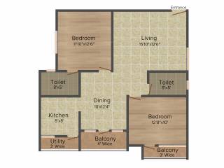 Shravanthi Shashwathi (2BHK+2T (1,159 sq ft) 1159 sq ft)