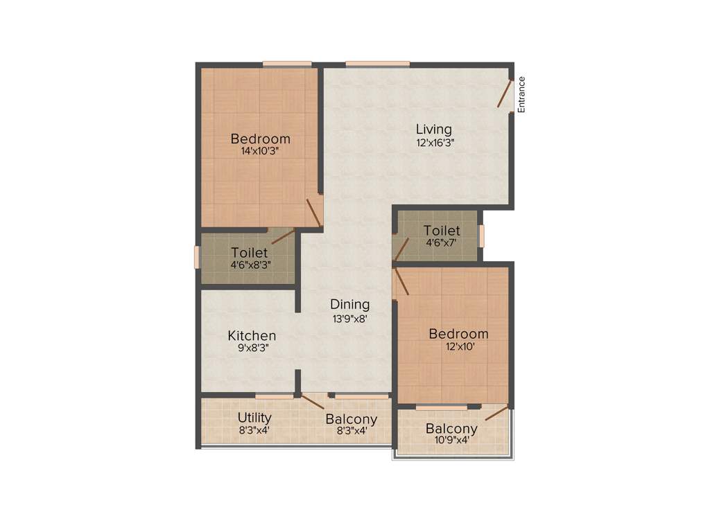 Akul Residency (2BHK+2T (1,130 sq ft) 1130 sq ft)