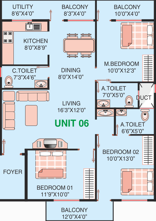 Akul Residency (3BHK+3T (1,430 sq ft) 1430 sq ft)