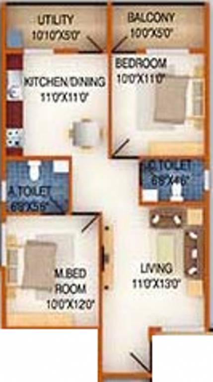 DS DSMAX SILVER WOOD (2BHK+2T (1,127 sq ft) 1127 sq ft)