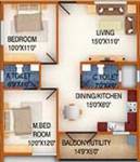 DS DSMAX SILVER WOOD (2BHK+2T (1,058 sq ft) 1058 sq ft)