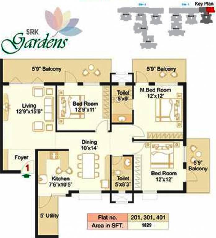 SRK Gardens (3BHK+2T (1,829 sq ft) 1829 sq ft) SRK Gardens (3BHK+2T (1,829 sq ft) 1829 sq ft)