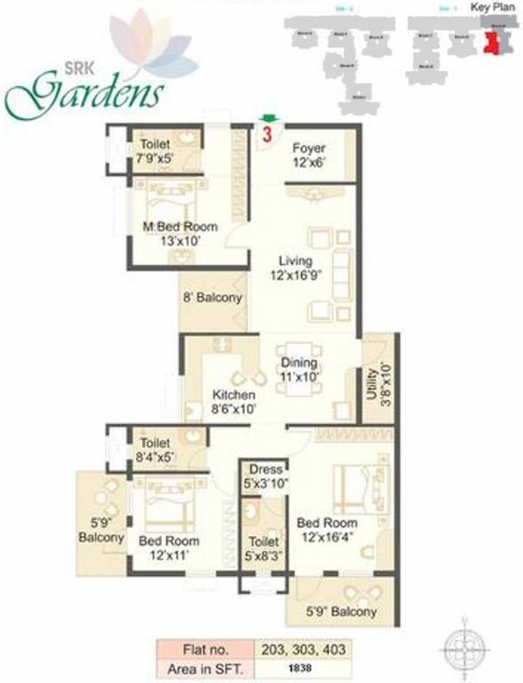 SRK Gardens (3BHK+3T (1,838 sq ft) 1838 sq ft) SRK Gardens (3BHK+3T (1,838 sq ft) 1838 sq ft)